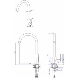 Baterie pentru chiuveta Mat|eco Breno 1133 114255 (Brushed Nickel) Thumb