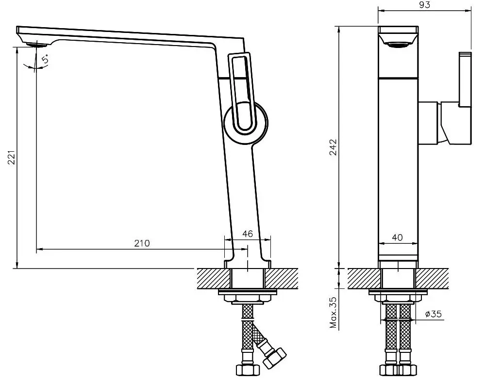 Baterie pentru chiuveta Mat eco Modern New 113479 (Chrome) - 6