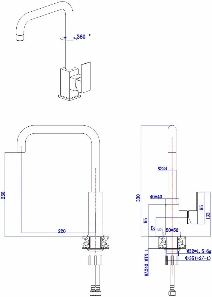 Baterie pentru chiuveta Mat|eco Yago 1150 (Black)