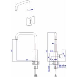 Смеситель для мойки Mat|eco Yago 1150 (Brushed Nickel) Thumb