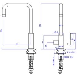 Смеситель для мойки Mat|eco Yago 1150 (Brushed Nickel) Thumb