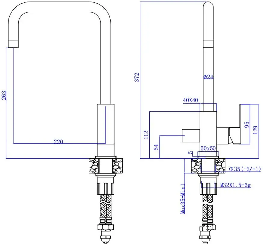 Смеситель для мойки Mat|eco Yago 1150 (Brushed Nickel)