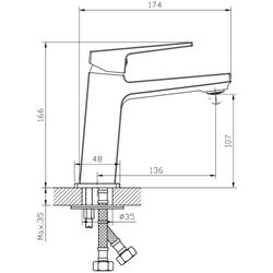 Смеситель для умывальника Mat|eco Apri 107670 (Chrome) Thumb