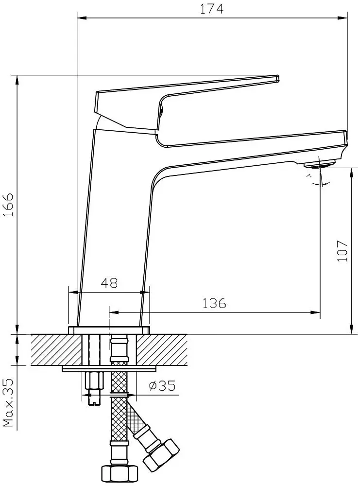 Смеситель для умывальника Mat|eco Apri 107670 (Chrome)
