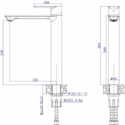 Смеситель для умывальника Mat|eco Breno 1133 114246 (Brushed Nickel) Thumb