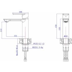 Смеситель для умывальника Mat|eco Breno 1133 114248 (Dark Grey) Thumb
