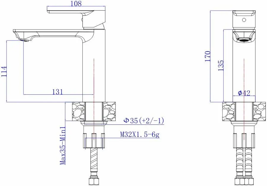 Смеситель для умывальника Mat|eco Breno 1133 114248 (Dark Grey)