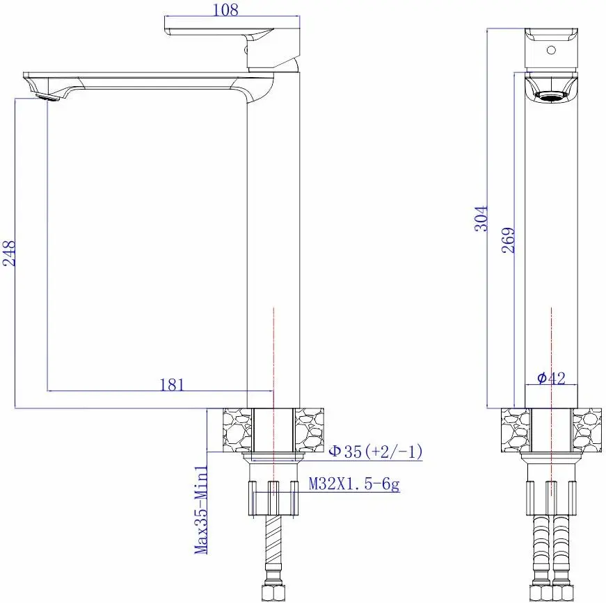 Смеситель для умывальника Mat|eco Breno 1133 114254 (Dark Grey)