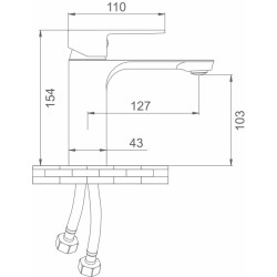 Смеситель для умывальника Mat|eco Cavo (Gold) Thumb
