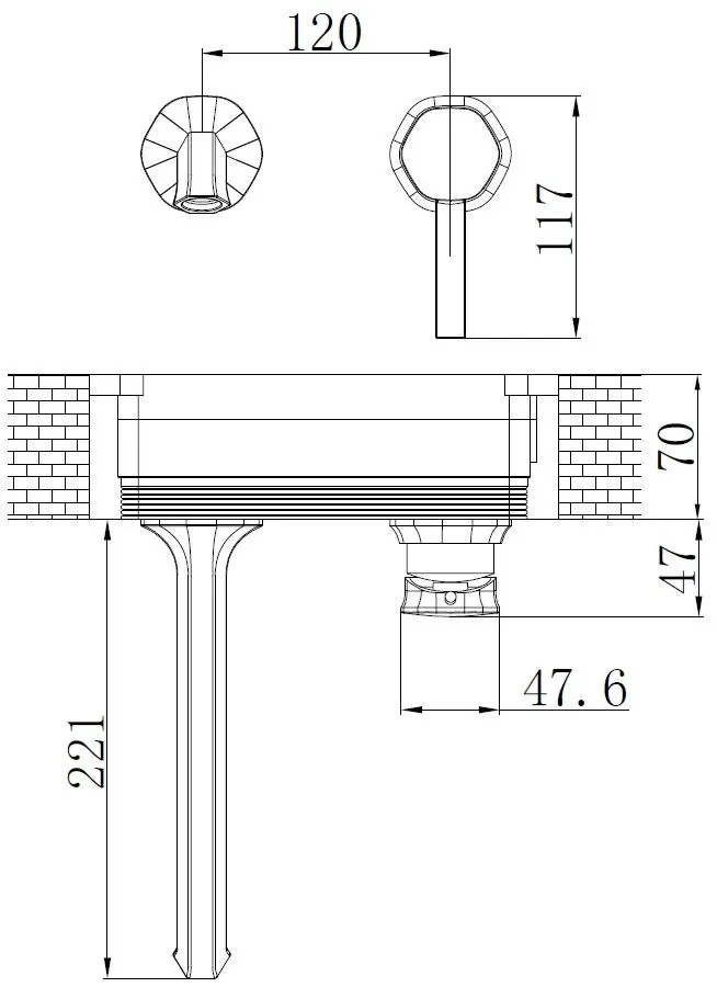 Baterie pentru lavoar Mat|eco Coventry 116324 (Black-Gold)