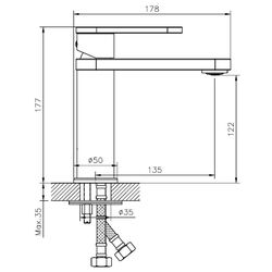 Baterie pentru lavoar Mat eco Eterno 113475 (Chrome) Thumb