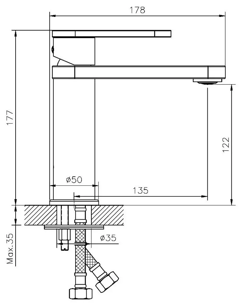 Baterie pentru lavoar Mat eco Eterno 113475 (Chrome) - 4