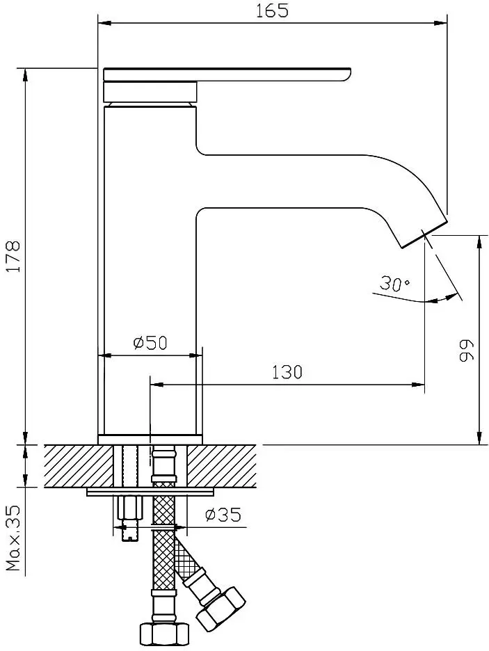 Baterie pentru lavoar Mat eco Grand 107666 (Black/Rose Gold) - 6