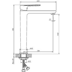 Baterie pentru lavoar Mat eco Magro (Chrome) Thumb