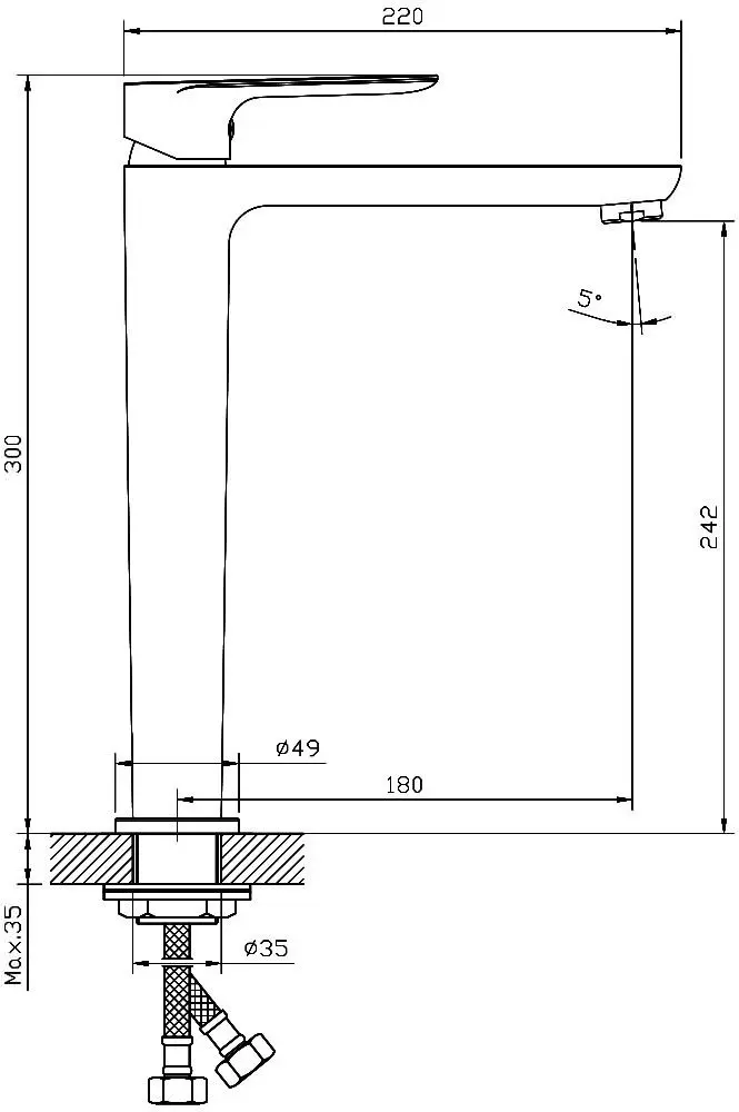 Baterie pentru lavoar Mat eco Magro (Chrome) - 6