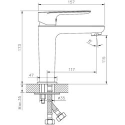 Baterie pentru lavoar Mat eco Magro (Silver) Thumb