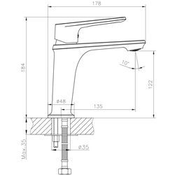 Baterie pentru lavoar Mat eco Nero (Black) Thumb
