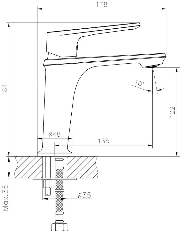 Baterie pentru lavoar Mat eco Nero (Black) - 2