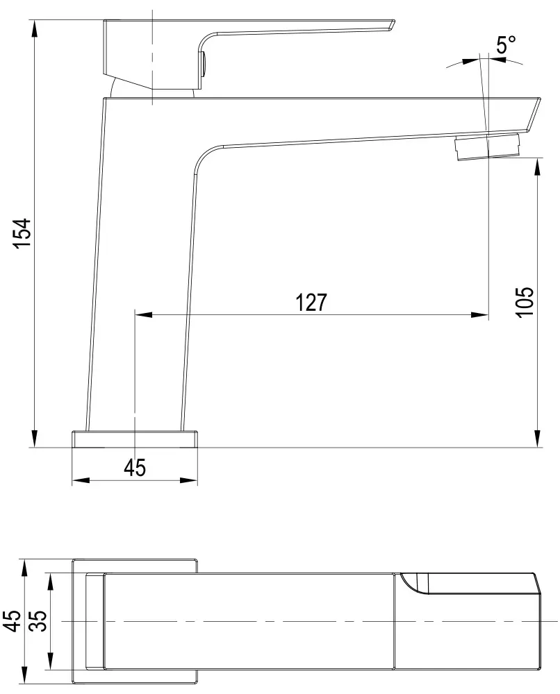 Baterie pentru lavoar Mat|eco Pixel (Black)