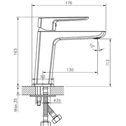 Baterie pentru lavoar Mat|eco Vento (Chrome) Thumb