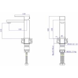 Смеситель для умывальника Mat|eco Yago 1150 (Dark Grey) Thumb