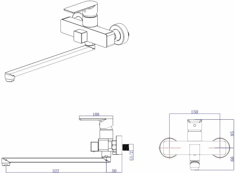 Baterie pentru cada si dus Mat|eco Breno 1133 114282 (Black)