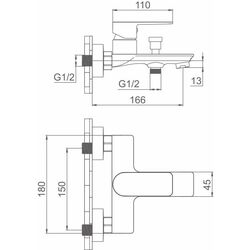Baterie pentru cada si dus Mat|eco Breno Cavo (Chrome) Thumb