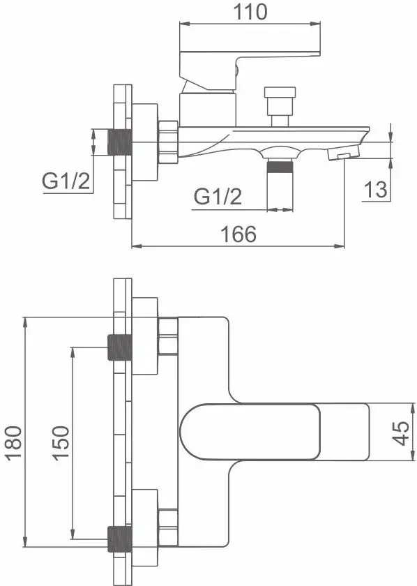 Baterie pentru cada si dus Mat|eco Breno Cavo (Chrome)