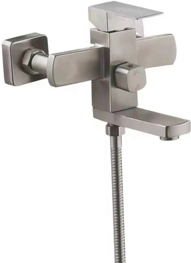 Смеситель для ванны и душа Mat|eco Cubo (Brushed Nickel)