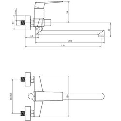 Baterie pentru cada si dus Mat eco Cvadro 113480 (Chrome) Thumb