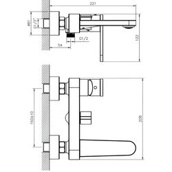 Baterie pentru cada si dus Mat eco Eterno 113477 (Chrome) Thumb