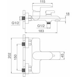 Baterie pentru cada si dus Mat eco Neve (Chrome) Thumb
