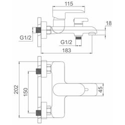 Смеситель для ванны и душа Mat|eco Neve (Chrome) Thumb