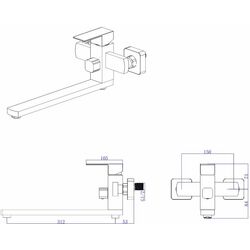 Baterie pentru cada si dus Mat|eco Yago 1150 (Brushed Nickel) Thumb