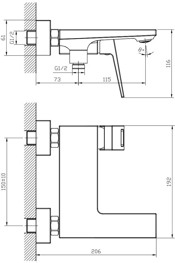 Baterie pentru cada si dus Mat|eco Apri (Chrome)