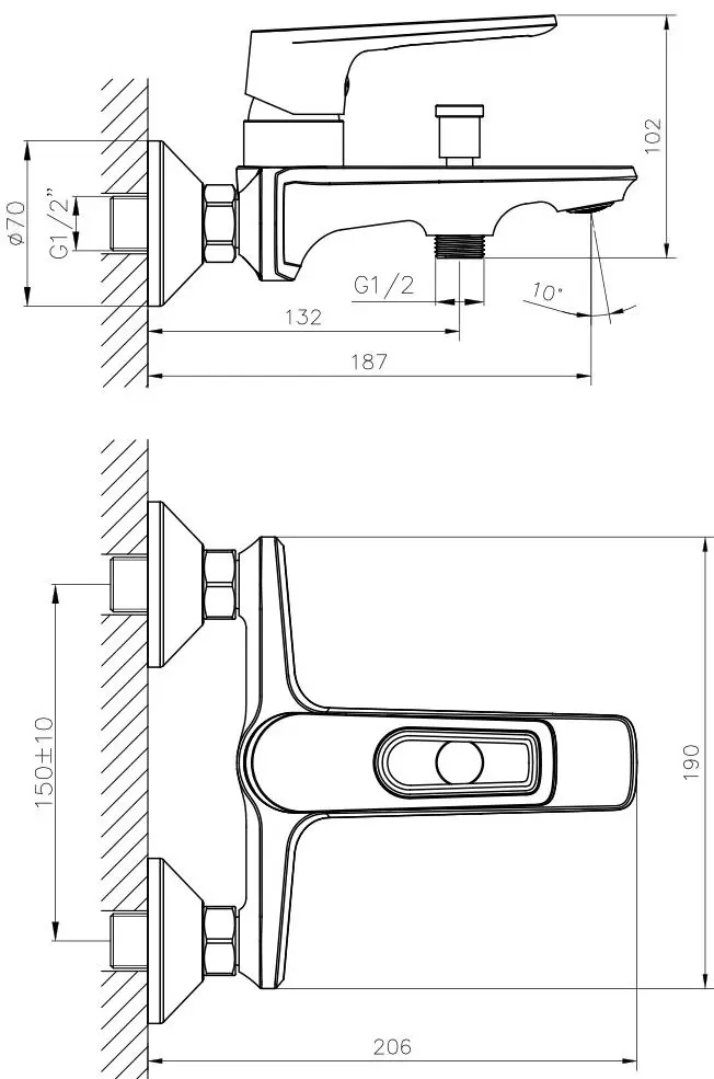 Baterie pentru cada si dus Mat eco Nero 107680 (Black) - 6