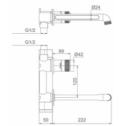 Baterie pentru lavoar MatezZi Sole (Chrome) Thumb