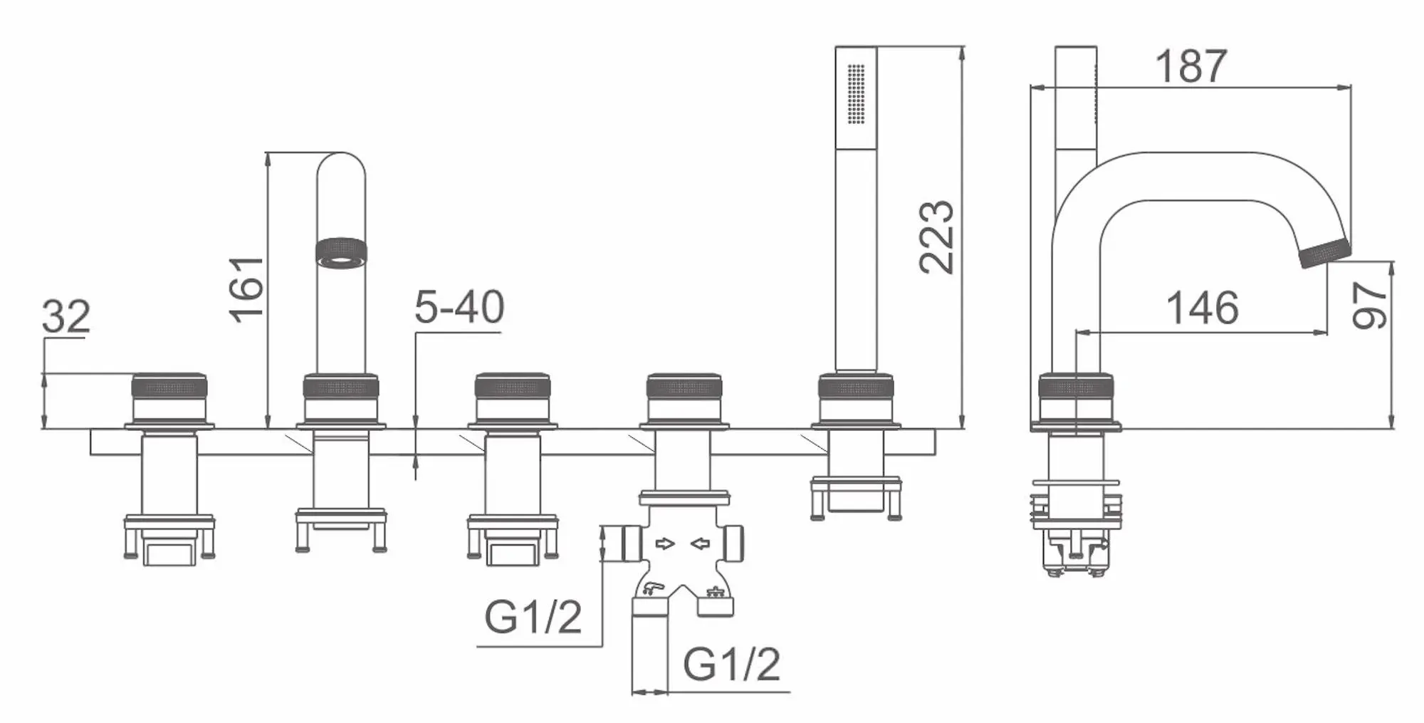 Baterie pentru lavoar MatezZi Sole (Chrome) - 3
