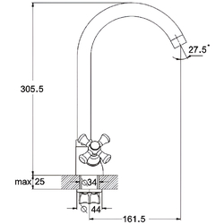 Baterie pentru chiuveta Mixxus Omega 275 (Black) Thumb