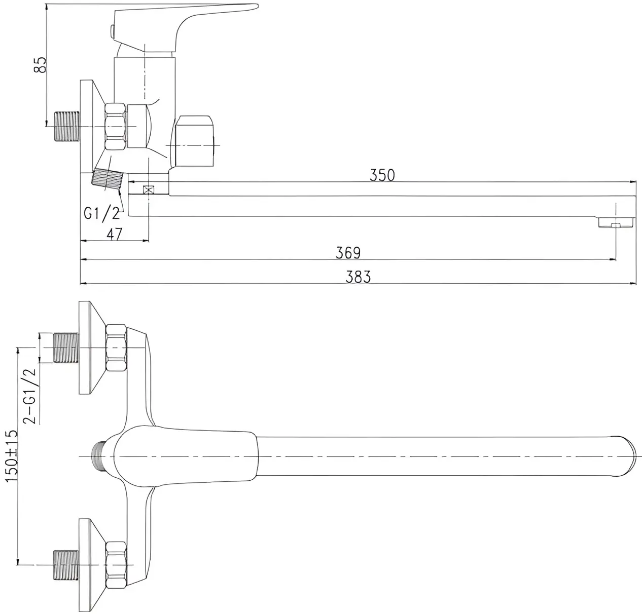 Смеситель для ванны и душа Mixxus Missouri 006 Euro (White)