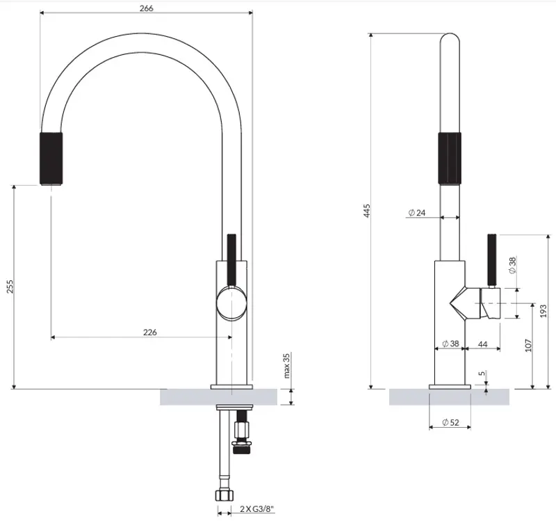 Смеситель для мойки Omnires Switch (Nickel) - 4