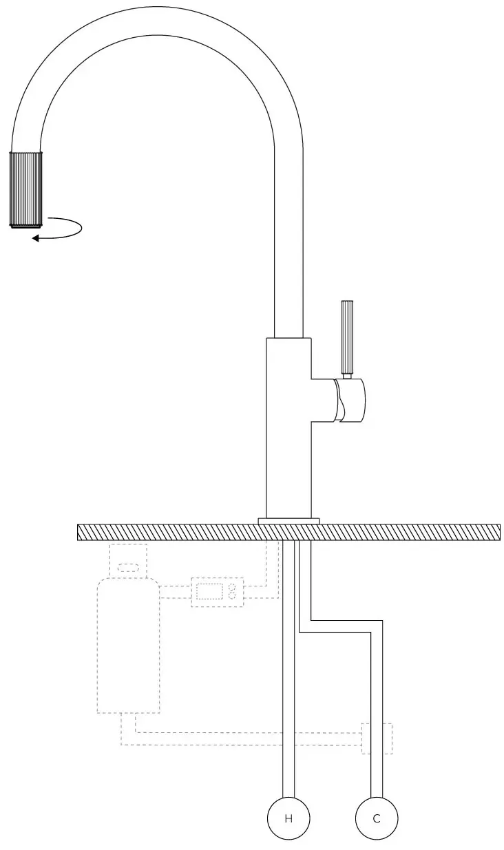 Смеситель для мойки Omnires Switch (Nickel) - 5