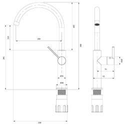 Baterie pentru chiuveta Omnires Tula (Graphite) Thumb