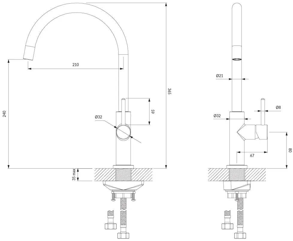 Baterie pentru chiuveta Omnires Y (Graphite) - 4