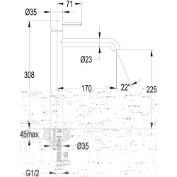 Baterie pentru lavoar Omnires Y Y1212CR (Chrome) Thumb