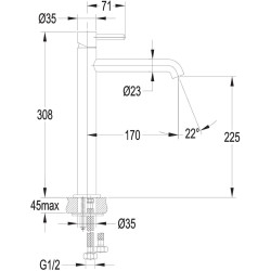 Baterie pentru lavoar Omnires Y Y1212WM (Matt White) Thumb