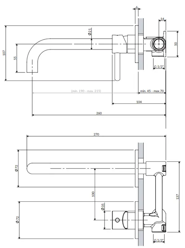 Baterie pentru lavoar Omnires Y Y1215HLWM (Matt White)
