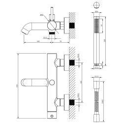 Смеситель для ванны и душа Omnires Y Y1231WM (Matt White) Thumb