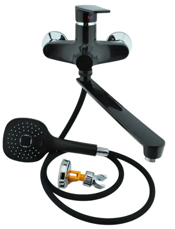 Смеситель для ванны и душа Plamix Oscar-006 Euro Set (Black)