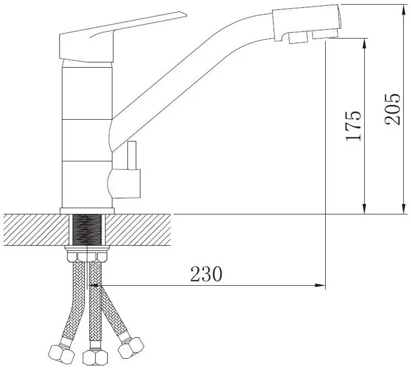 Baterie pentru chiuveta Potato P4409 (Chrome) - 2